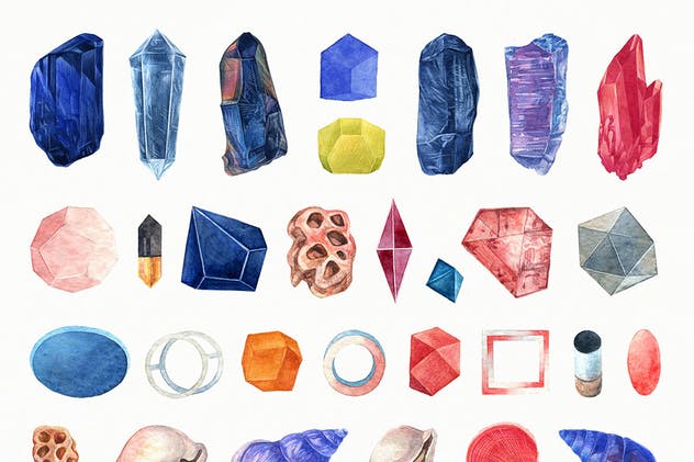 水彩花卉插画元素套装 Watercolor Enthusiast Graphic Kit插图(4)