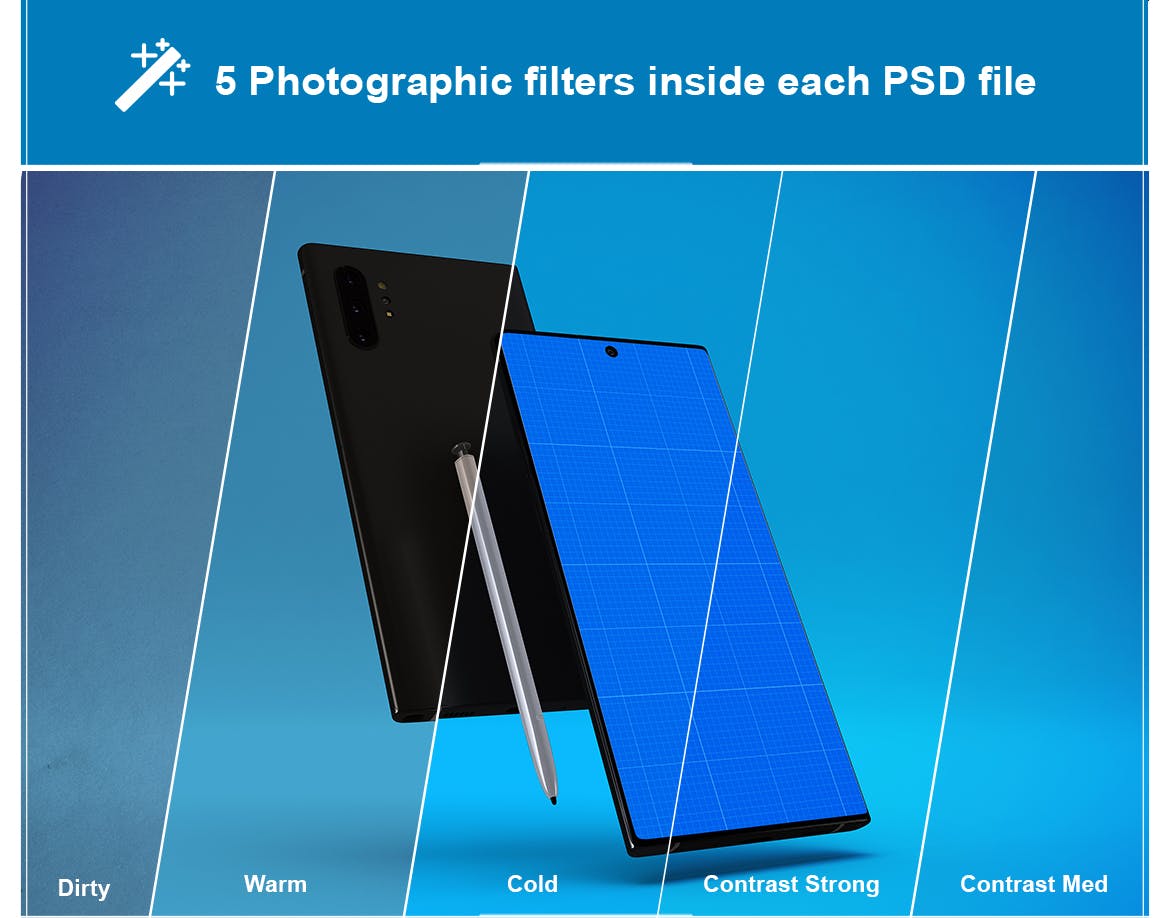 三星大屏手机Note 10屏幕预览样机模板 Note 10 Mockup插图(7)