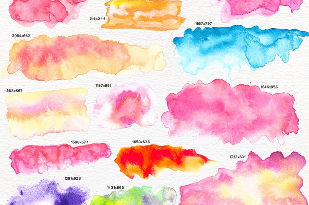 145手工制作水彩纹理套装 Watercolor Textures + BONUS插图(5)