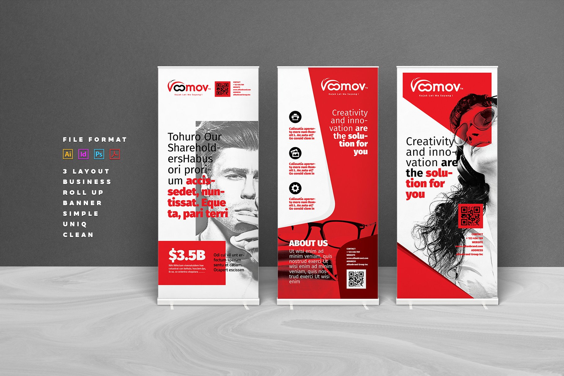 公司品牌广告宣传X展架模板 Corporate Roll-up or Banner插图