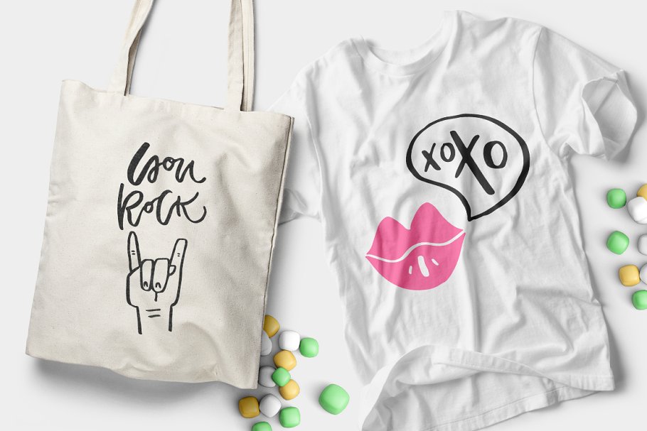 110个手写风格情人节浪漫祝福语插画 Valentine’s Day Lettering Pack插图(14)