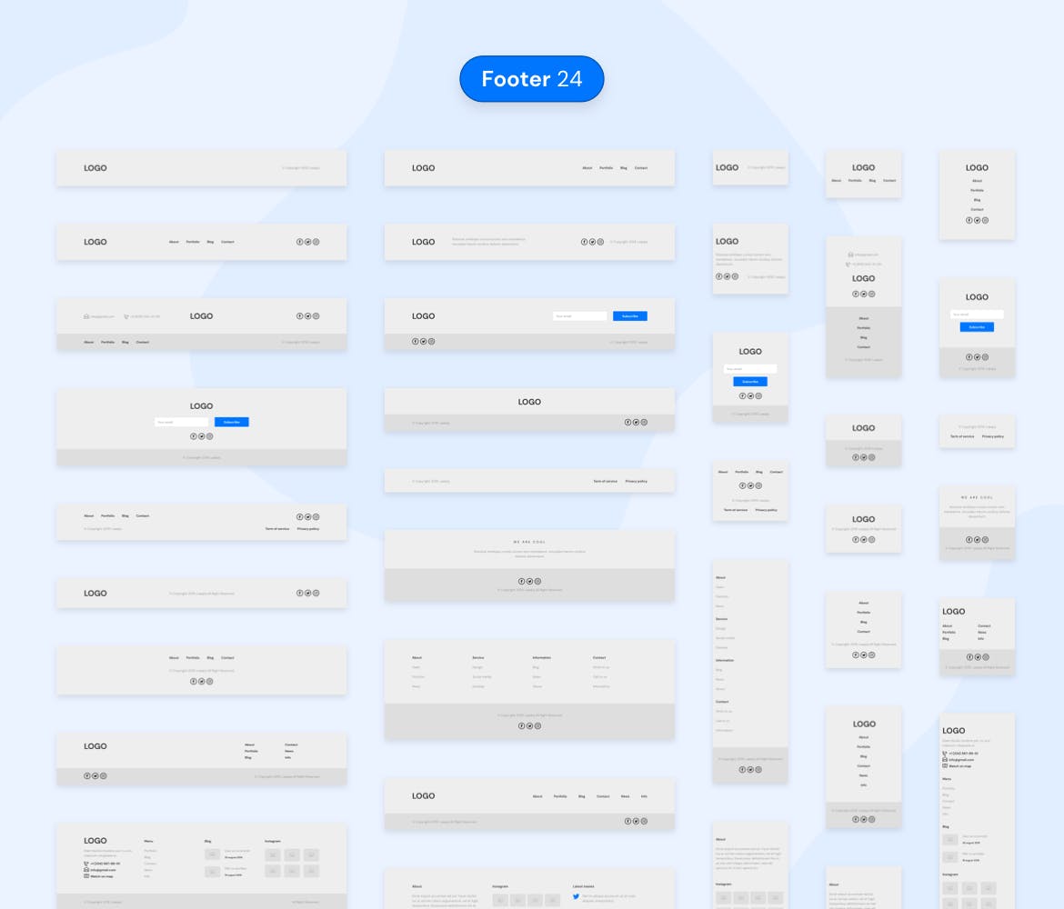 300+APP&Web区块UI线框图设计模板 Desktop & Mobile Wireframe Web UI Kit插图(14)