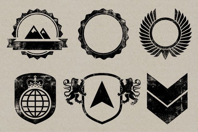 30款凸版印刷纹理效果矢量符号 Letterpress Vector Symbols插图(4)