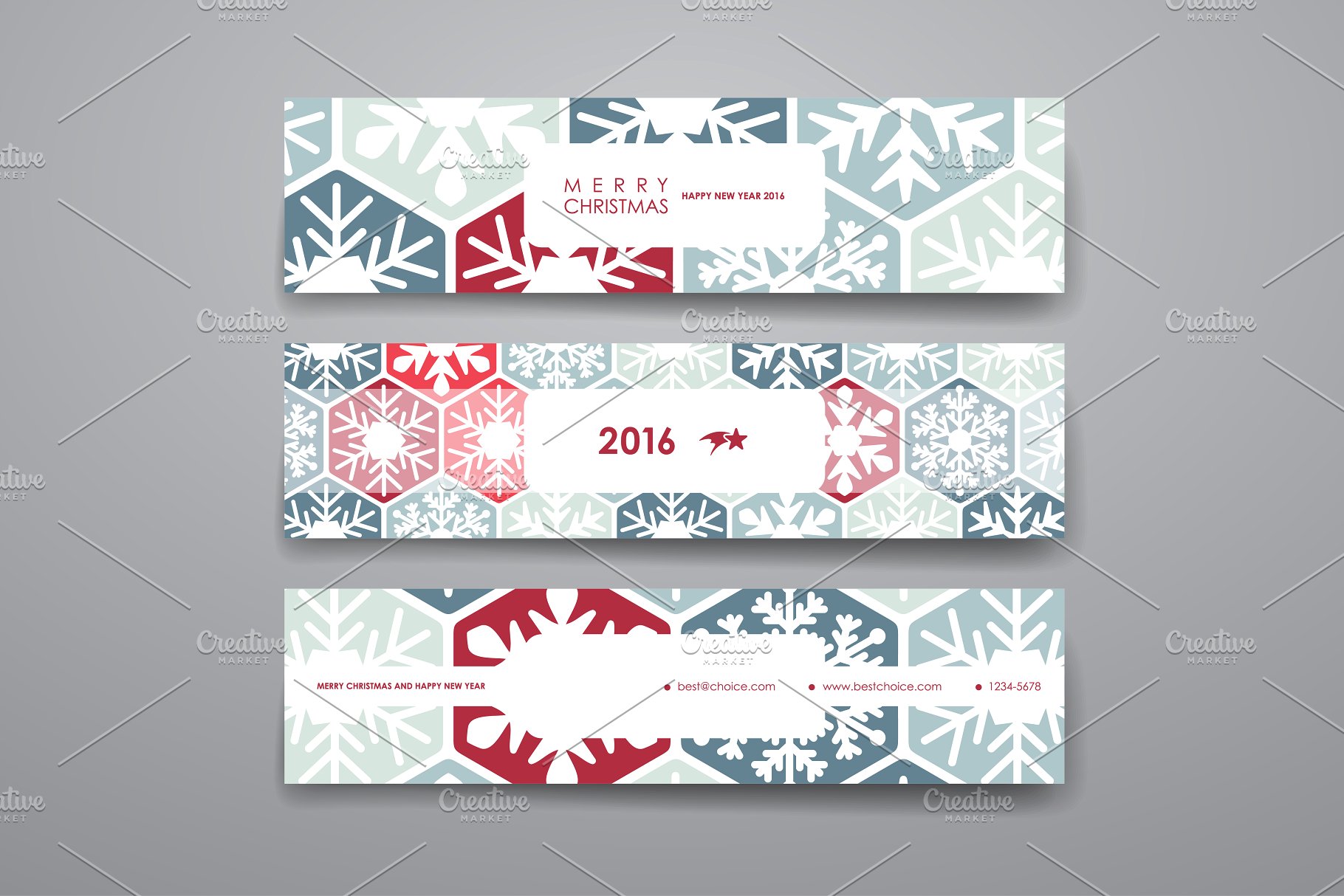 圣诞节主题小册子模板 Merry Christmas Brochures插图(1)