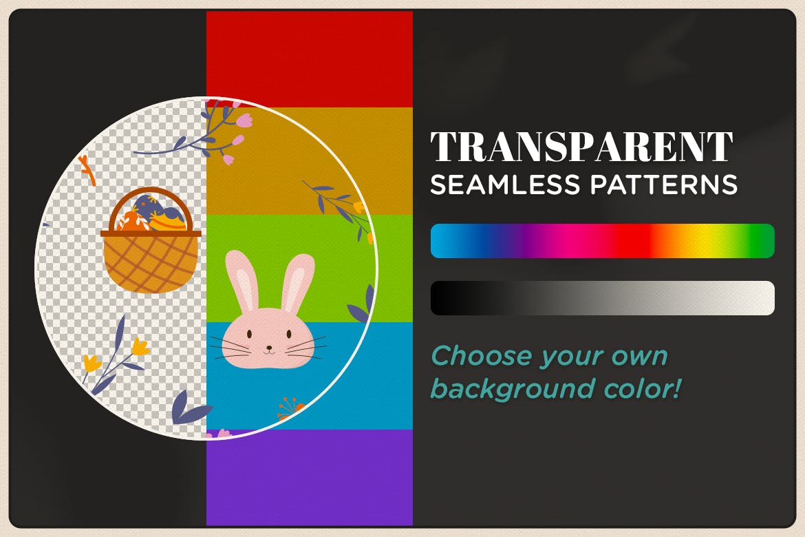 10款复活节主题图案无缝纹理背景素材 Easter Seamless Patterns插图(1)