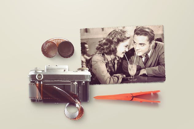 复古残旧相框样机 Vintage Photo Mockups插图(5)