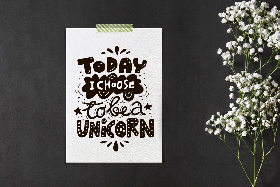 魔术独角兽剪贴图与文字素材 Unicorn Magic: clipart & lettering插图(13)