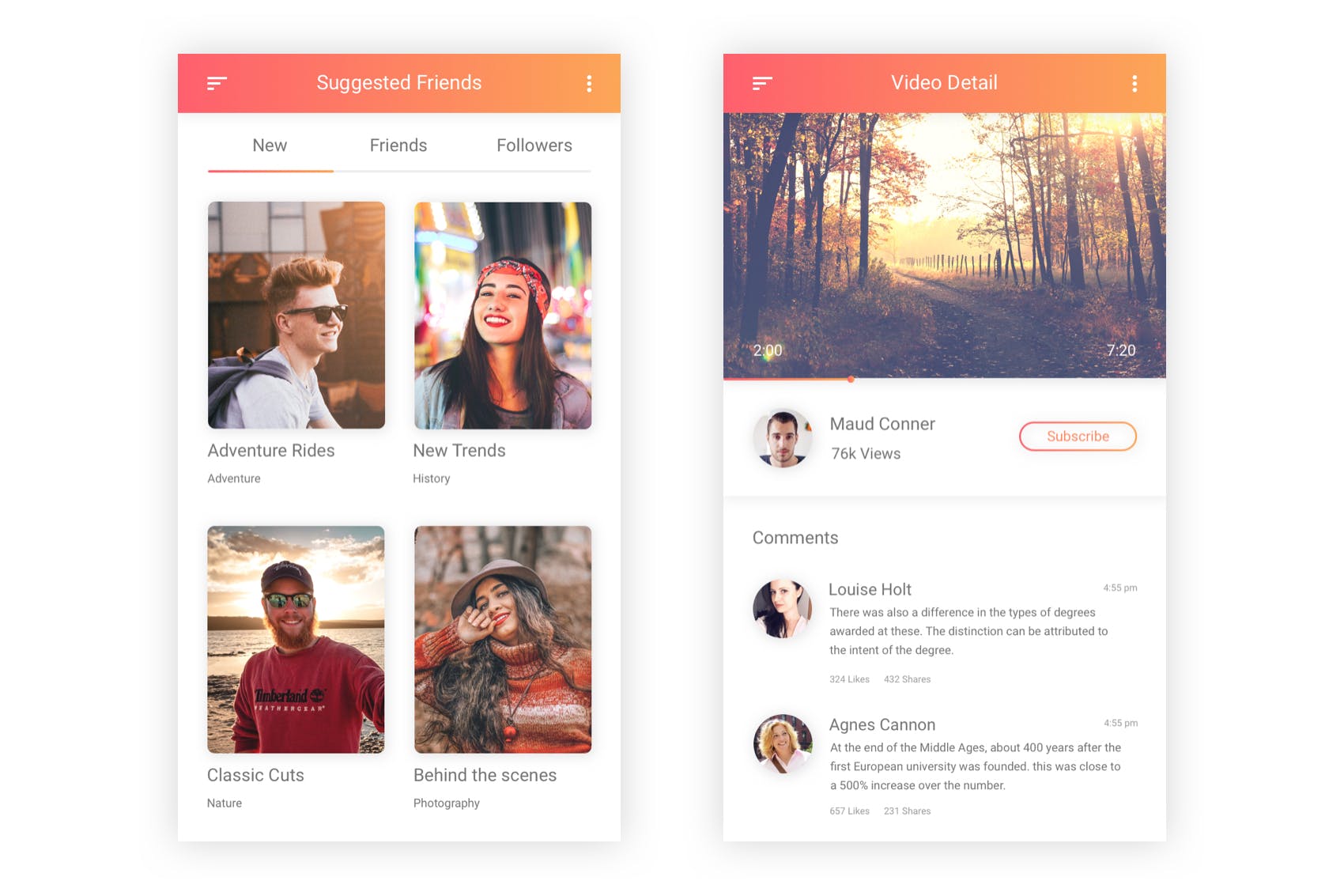 社交APP交友应用UI界面设计PSD模板 Sparsh – Social Media Mobile App for Photoshop插图(3)