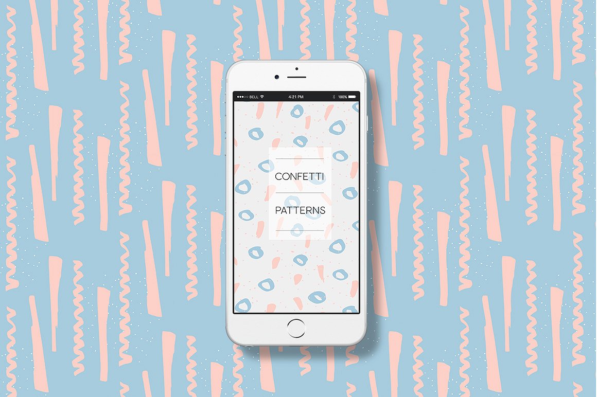 五彩纸屑无缝纹理 Confetti Seamless Patterns插图(2)