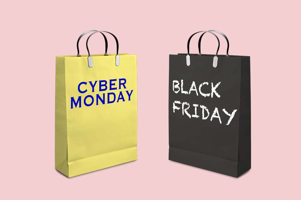 网络星期一/黑色星期五促销日购物袋设计样机01 Business days mockup_01插图(6)