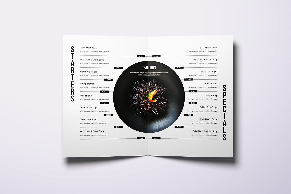 亚洲美食餐馆菜单设计模板合集 Asian Cuisine Elegant Food Menu Bundle插图(2)