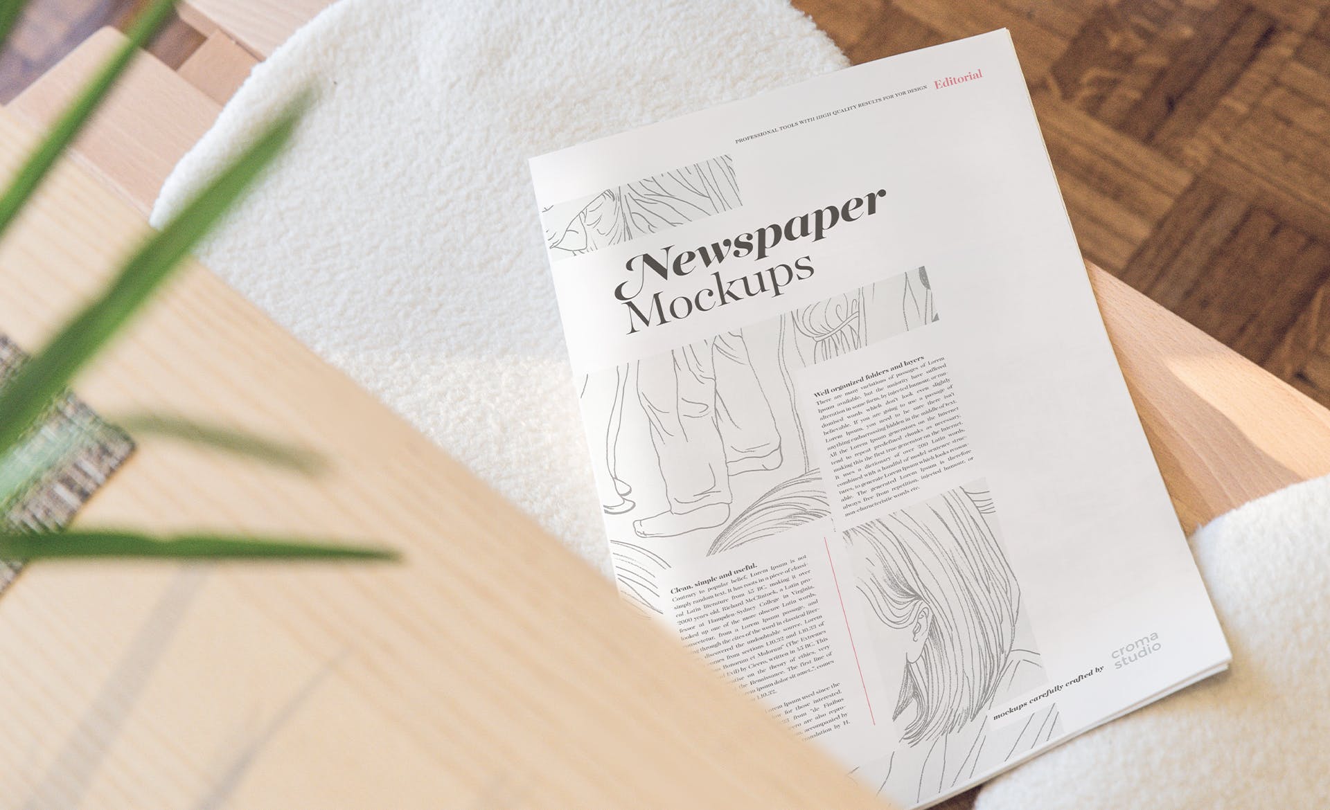 报纸版面设计图预览样机模板 Newspaper Mockups插图(5)