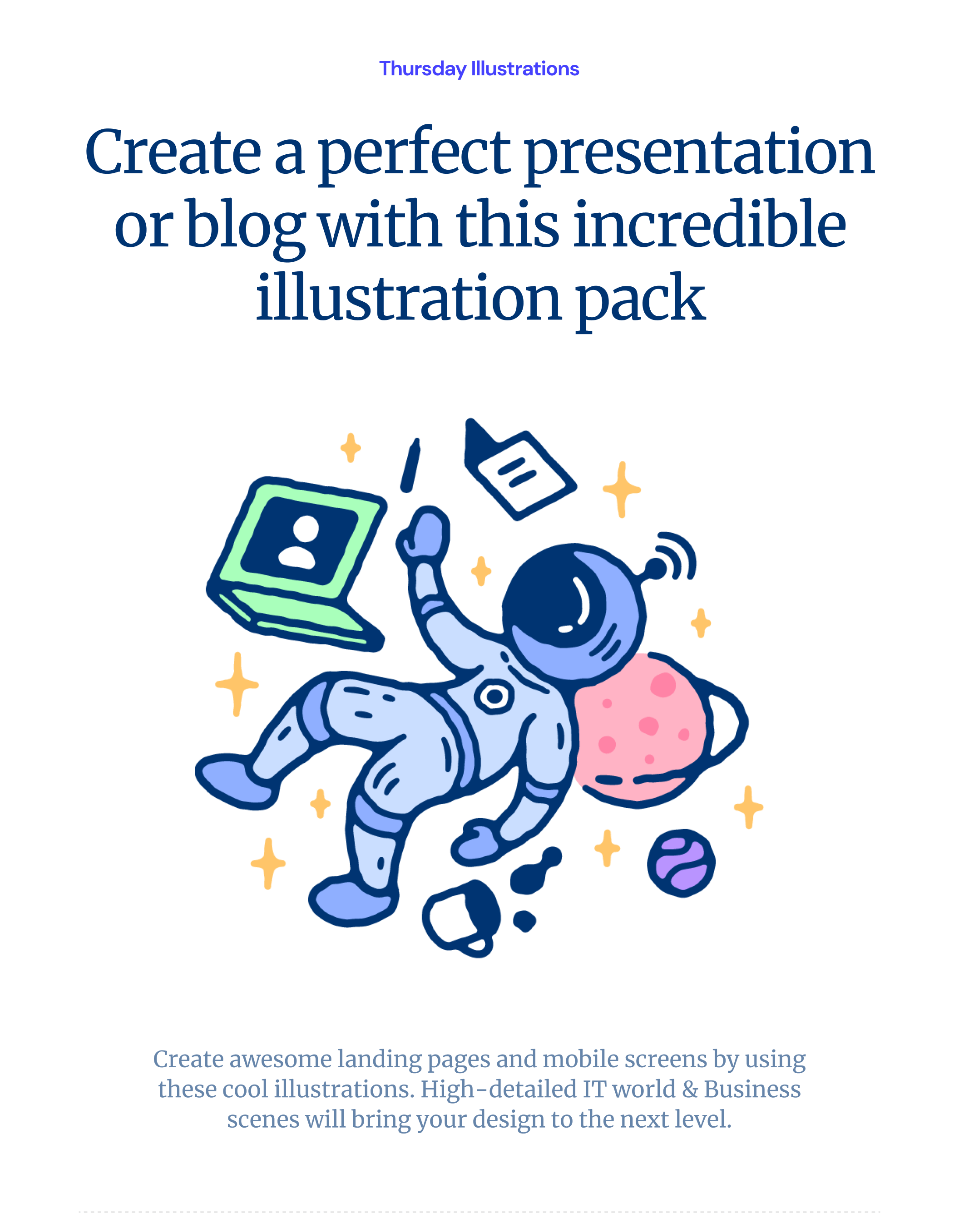 素材库下午茶：20个即用型IT世界场景矢量插画网站设计素材插图