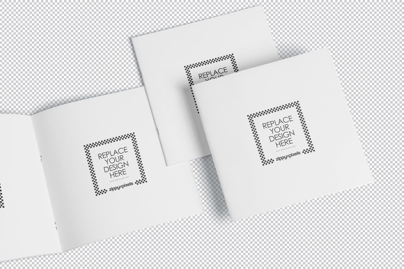 方形小册子企业画册杂志设计效果图样机 Square Brochure – Magazine Mock-Up插图(5)