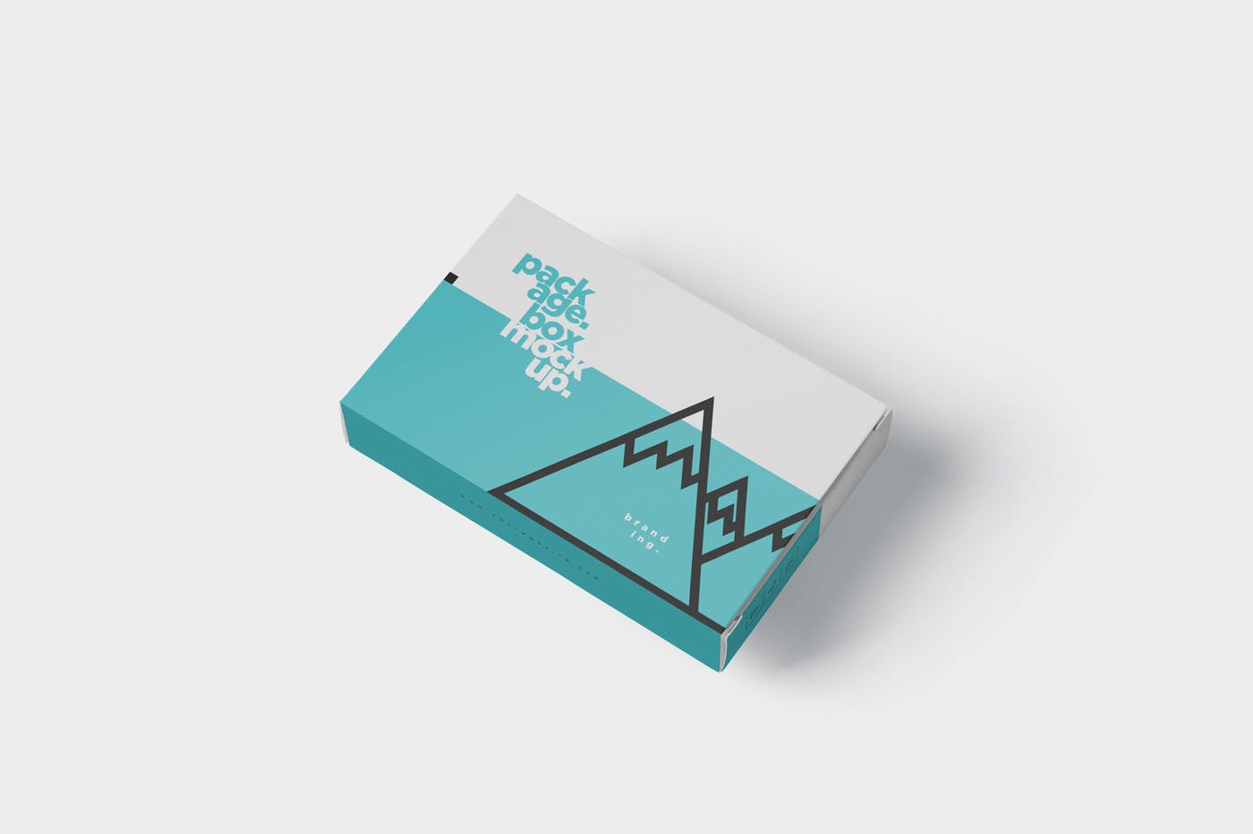 扑克牌大小扁平包装纸盒外观设计素材库精选模板 Package Box Mock-Up – Wide – Flat Rectangle Shape插图(3)