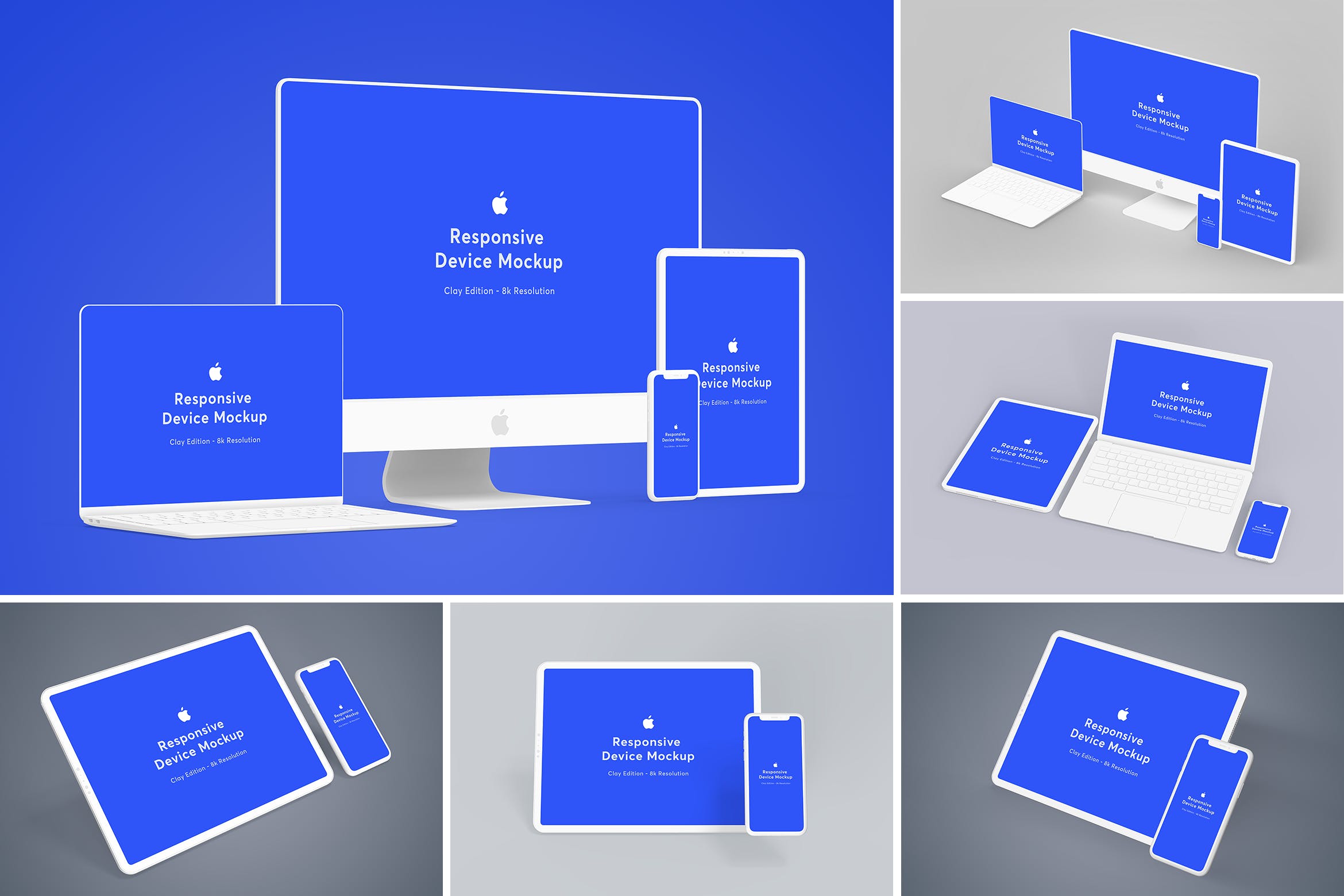 极简主义风格响应式交互设计效果图预览素材库精选样机v3 Responsive Device Mockup 3.0插图