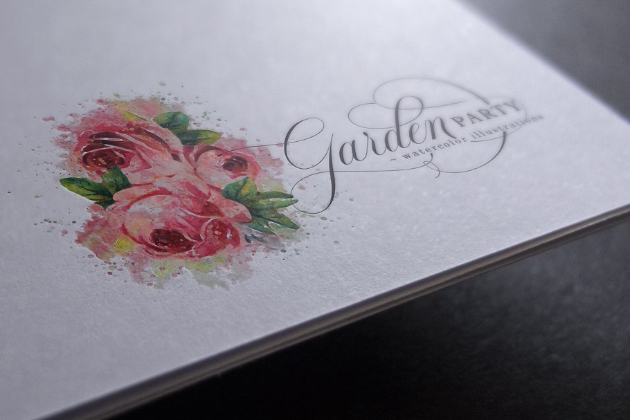 花园派对水彩剪贴画 Garden Party Watercolor Graphics插图(12)