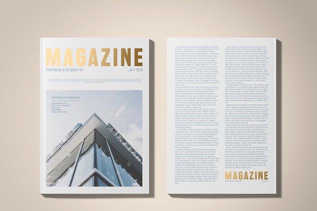 A4烫金印字杂志样机 A4 Foil Stamping Magazine Mock-Up插图(2)