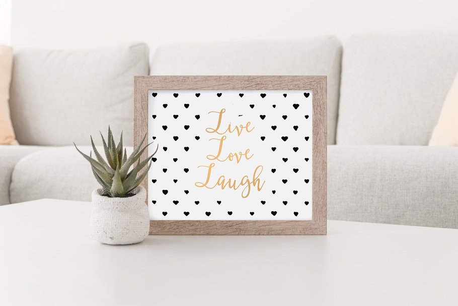 10款实木相框画框样机 10 Wooden Picture Frame Mockups插图(6)