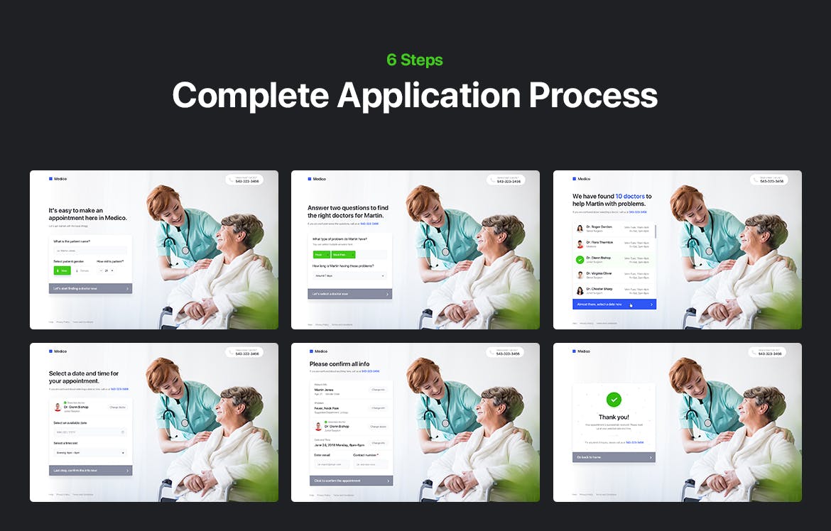 预约系统后台UI界面设计套件 Appointment Dashboard UI Kit插图(1)