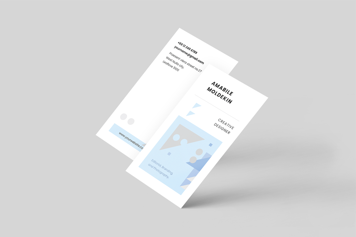 竖版企业名片设计模板 Business Card插图(1)