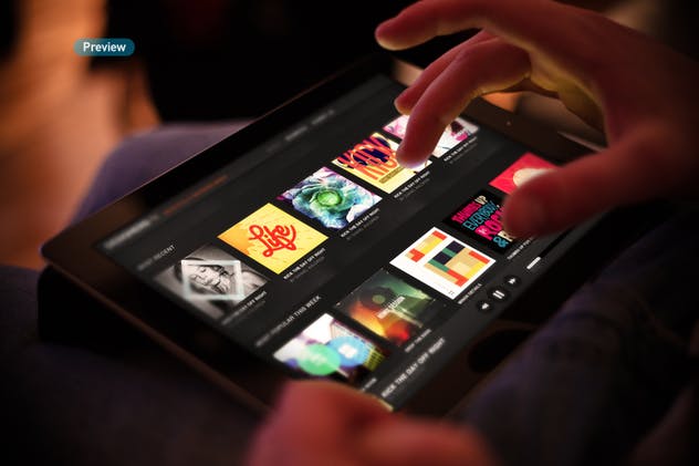 平板APP应用界面设计演示样机模板 Black iPad Tablet App UI Mock-Up插图(11)