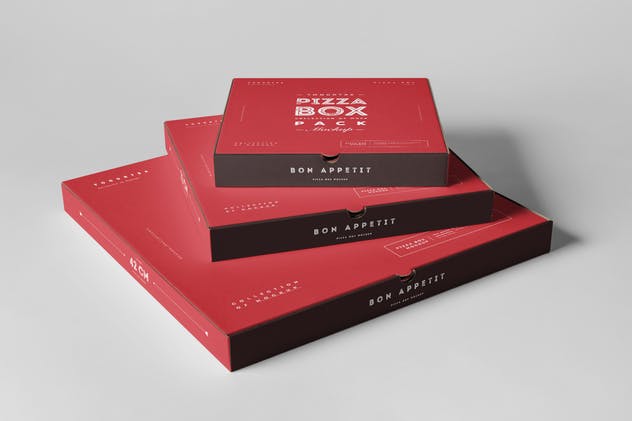 披萨包装盒样机模板 Pizza Boxes Mock-up插图(3)