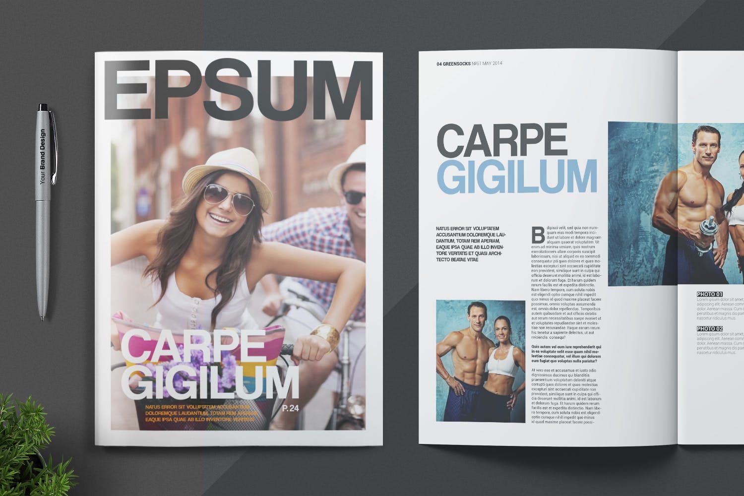 健身运动主题素材库精选杂志InDesign模板 Magazine Template插图