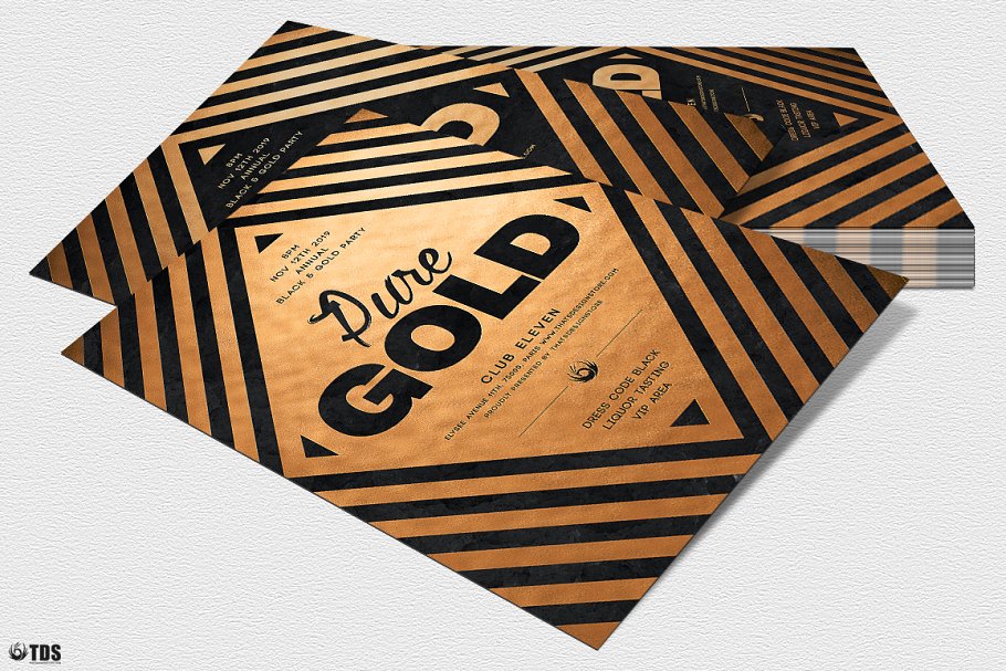 极简主义黑金海报传单PSD模板v6 Minimal Black Gold Flyer PSD V6插图(3)