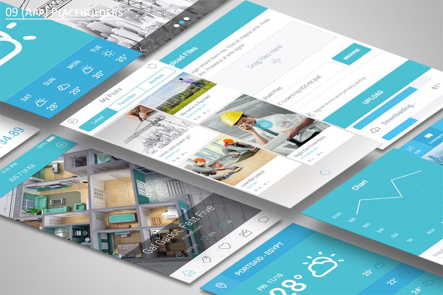 手机APP应用界面设计展示样机模板 Mobile Application Showcase Mockup插图(4)