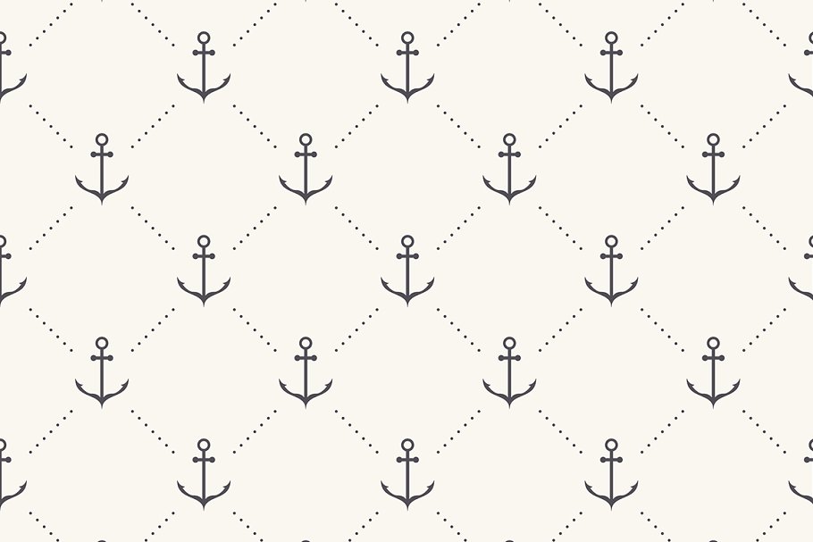 海洋元素无缝图案 Marine Seamless Patterns插图(3)