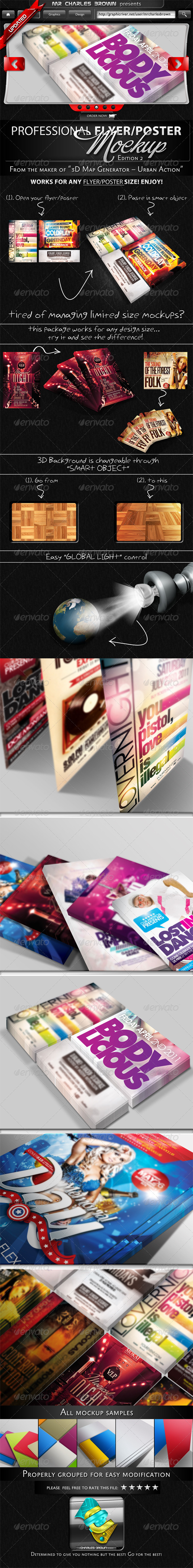 专业的海报模板和海报展示模型 Professional Flyer & Poster Mockup Bundle [psd]插图