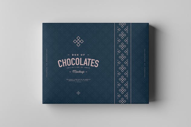 巧克力包装盒外观设计图素材库精选模板 Box Of Chocolates Mock-up插图(11)