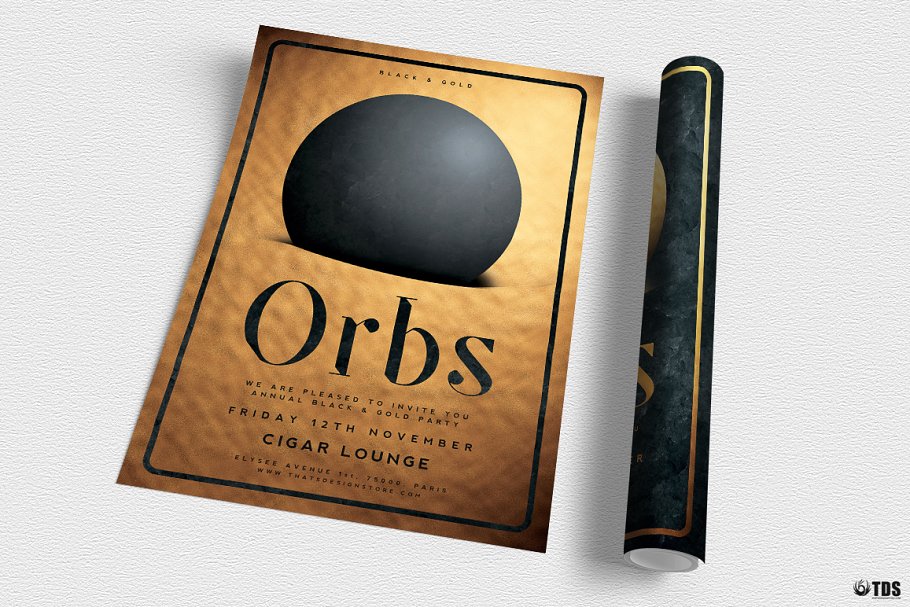 极简主义黑金风格传单PSD模板v10 Minimal Black Gold Flyer PSD V10插图(2)