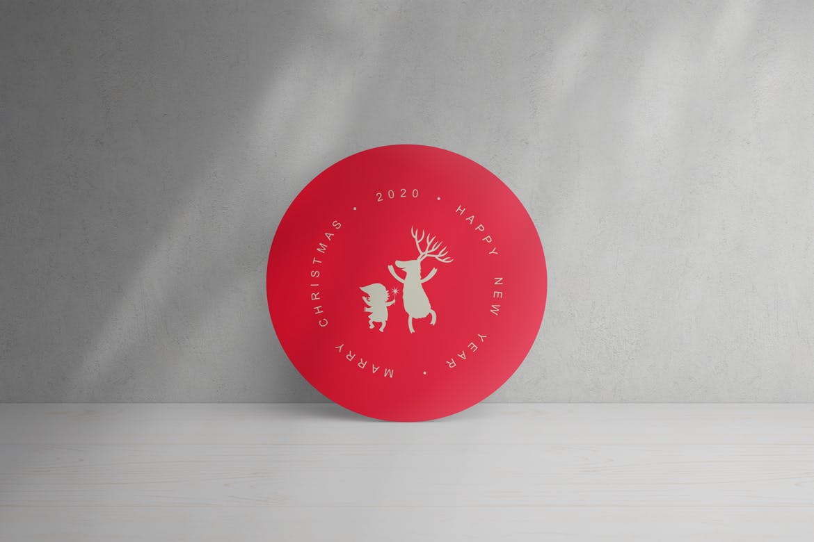 圆形卡片/贴纸设计效果图样机素材库精选v1 Round Cards / Stickers Mock-Ups Vol.1插图(7)