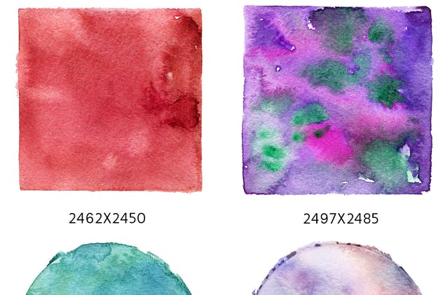 24款抽象几何水彩图形合集 Geometric Watercolor Shapes插图(6)