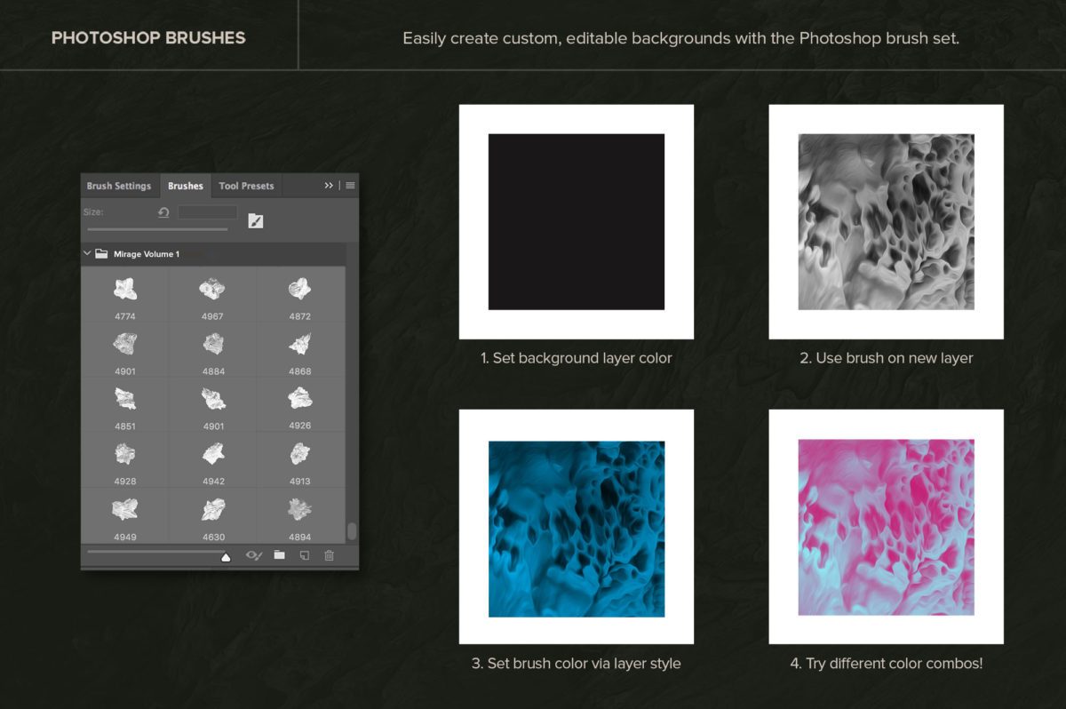 创意抽象纹理系列：15款高清3D抽象纹理&笔刷 3D Mirage, Vol. 1 (Exclusive)插图(3)