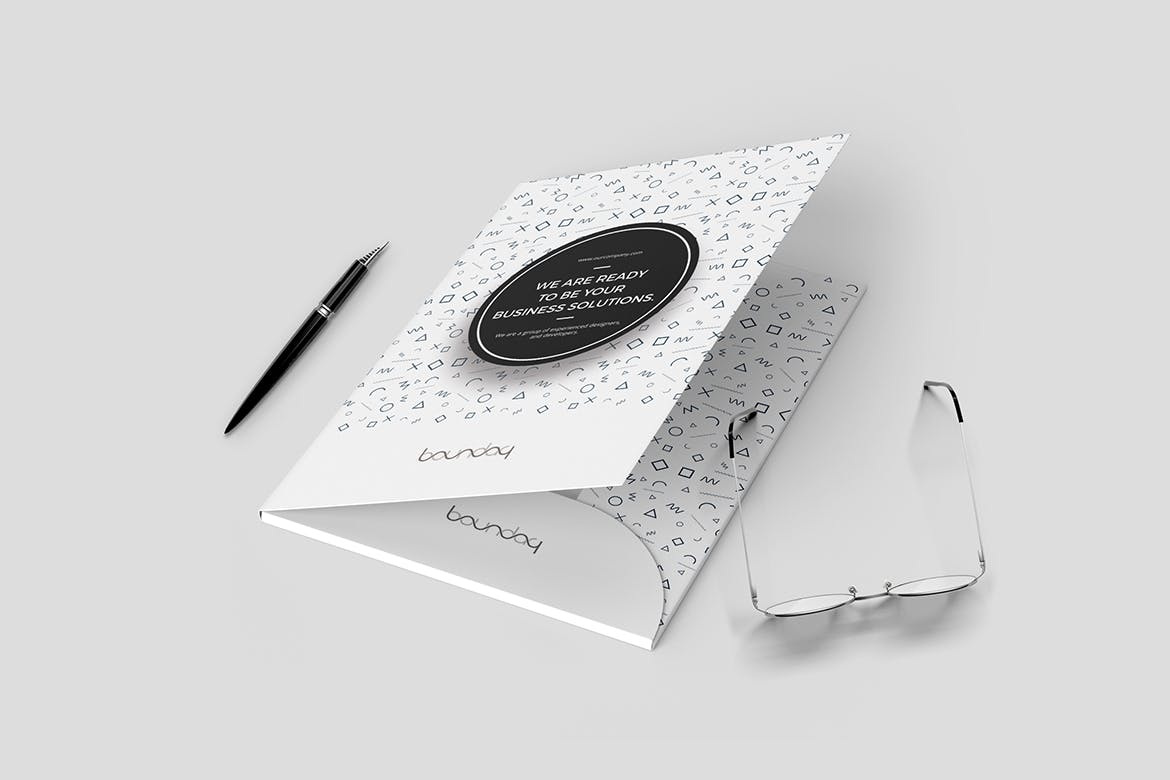 孟菲斯设计风格企业文件夹设计模板 Presentation Folder插图(1)