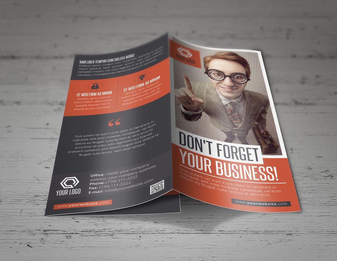 三折页宣传单设计效果图样机模板 Trifold Brochure Mockup插图(7)