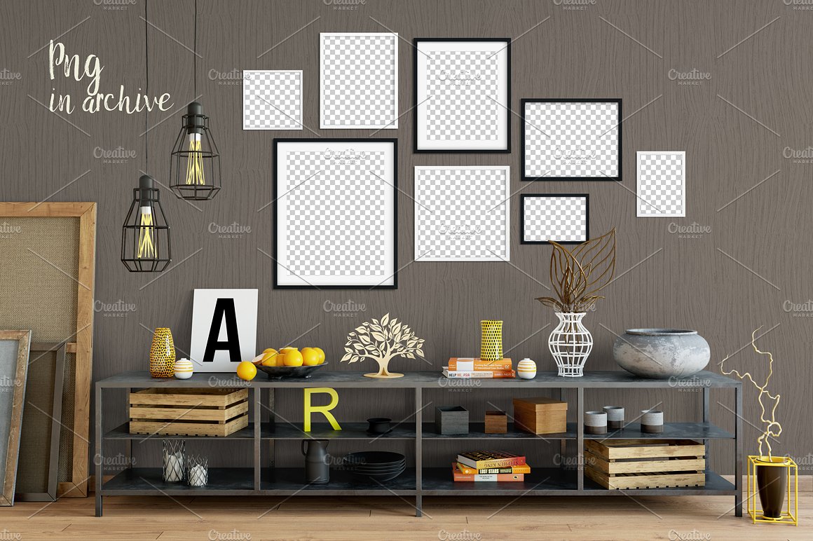 Scandinavian 风格相片内框样机 Scandi Interior Frame Mockup – 06插图(4)