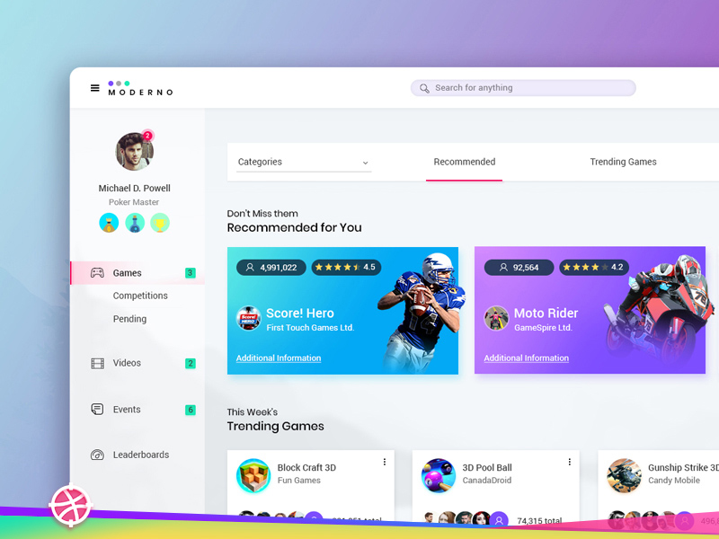 动感运动UI设计 Sports Dashboard UI Design插图
