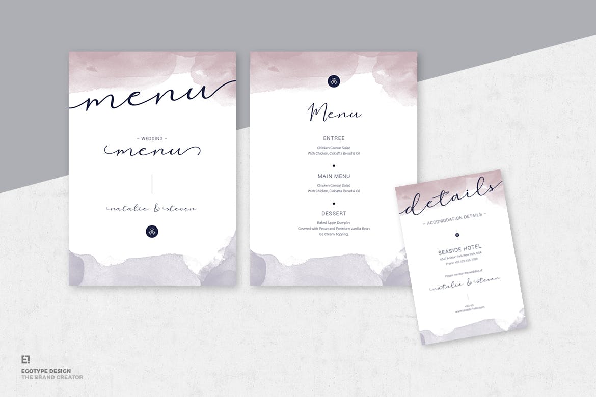 淡水彩艺术婚礼邀请设计素材包v2 Wedding Invitation插图(3)