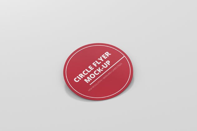 企业品牌迷你圆圈传单模板 Circle Flyer Mockup插图(4)