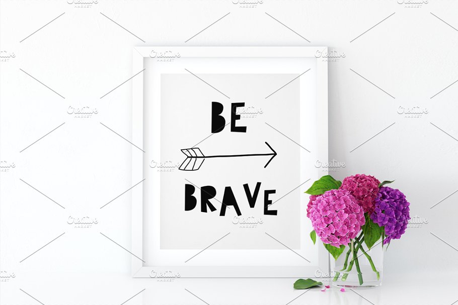 白色相框画框样机 White Interior Frame Mockup – (8×10)插图(1)