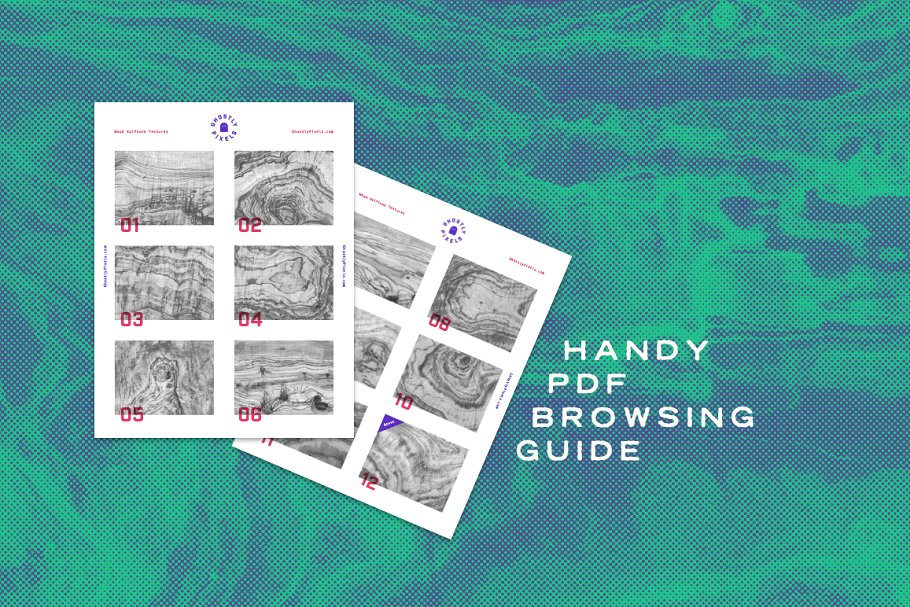 半色调木纹背景素材 Wood Halftone Textures插图(3)