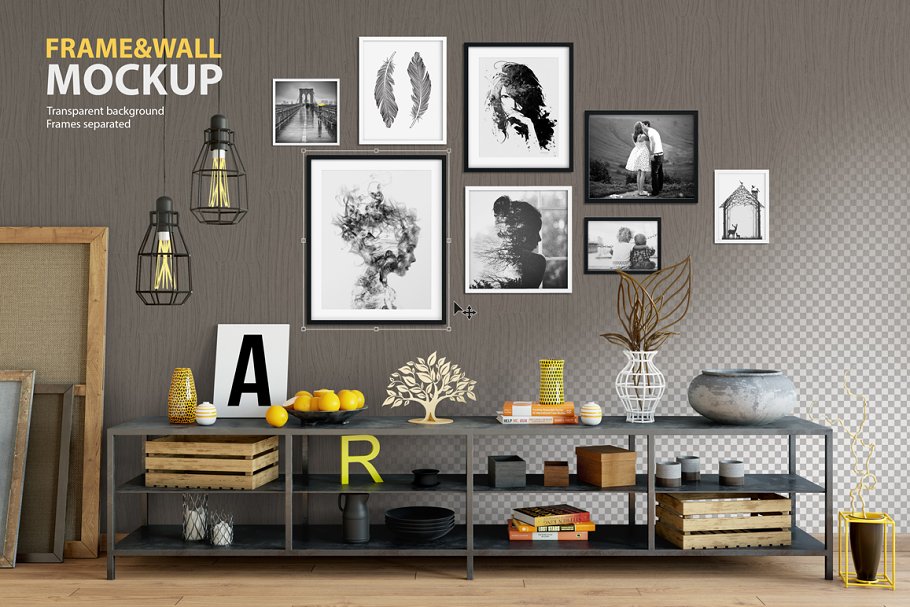 室内画框&墙纸设计展示样机 Interior Frame & Wall Mockup 06插图