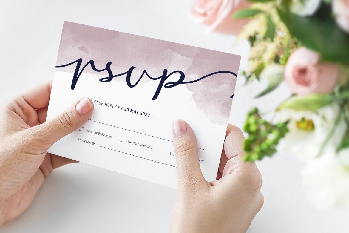 淡水彩艺术婚礼邀请设计素材包v2 Wedding Invitation插图(11)