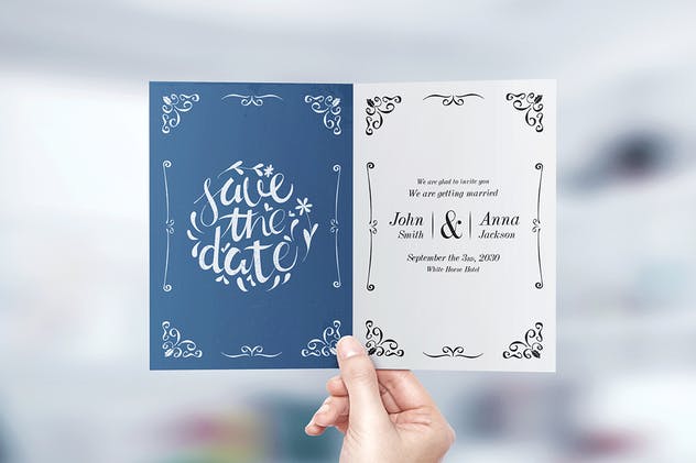 邀请函与贺卡样机模板v2 Invitation & Greeting Card MockUp vol.2插图(3)