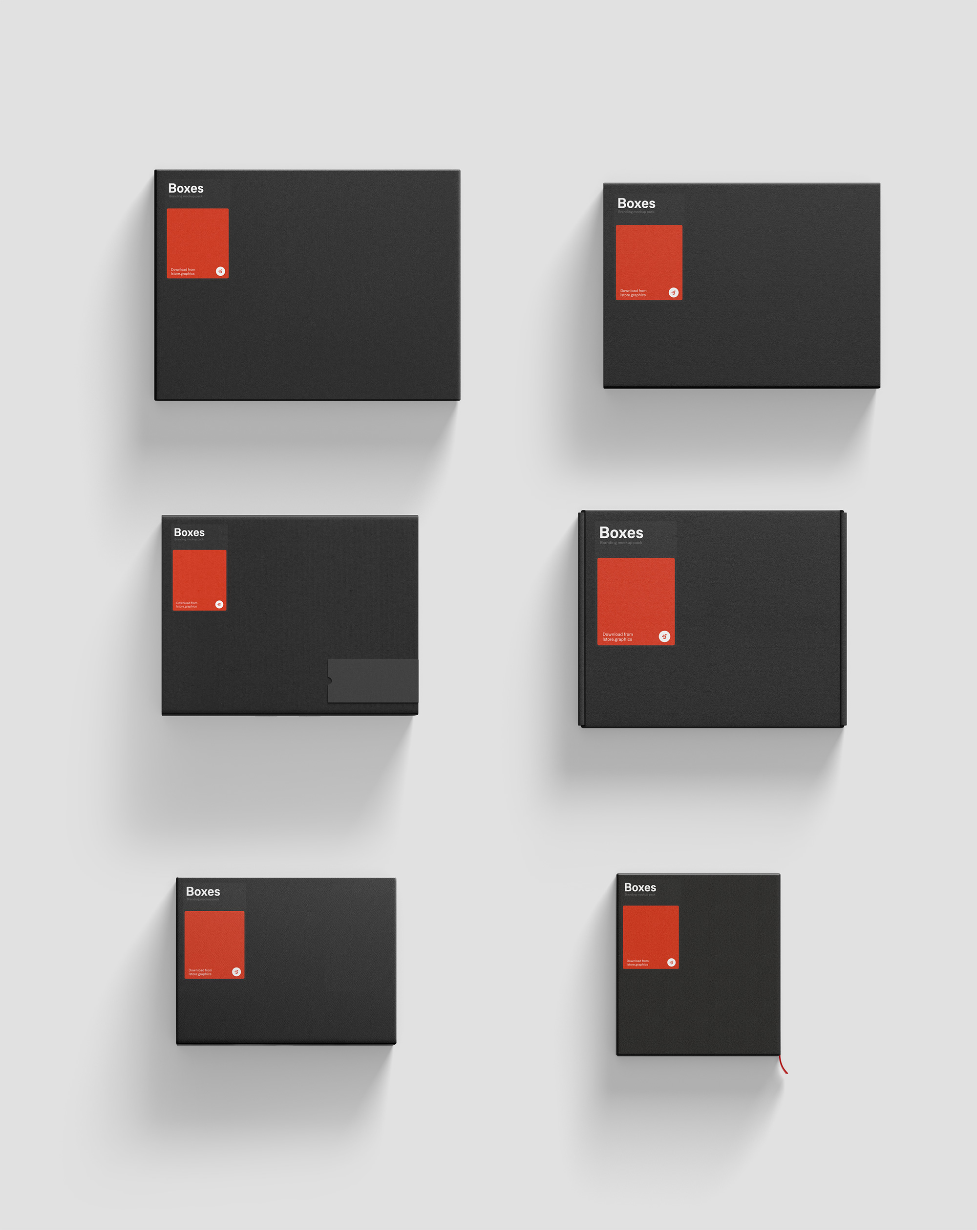 各式各样的牛皮纸硬纸板包装盒子样机81 Box Mockups插图(10)