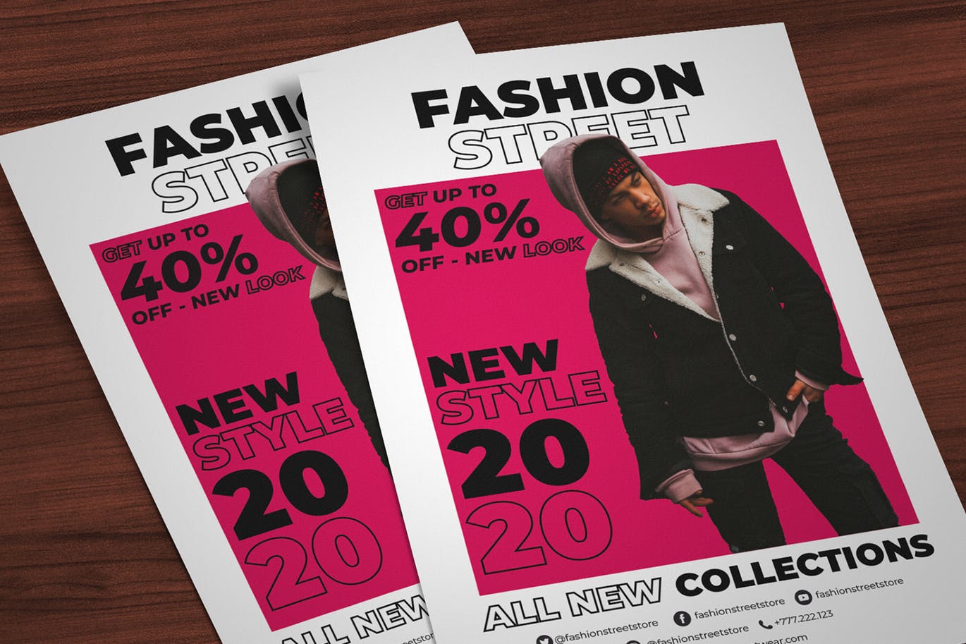 服装店铺/时尚品牌海报传单/X展架Banner设计模板 Fashion Streetwear Roll-up Banner Promotion Set插图(2)